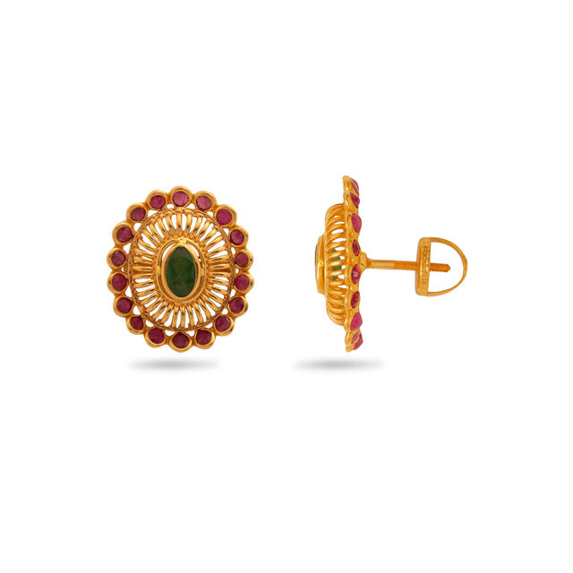 Tanishq Gold Earrings,,hi-res 2