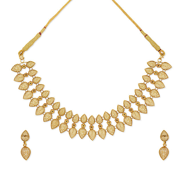 Tanishq 22KT Gold Necklace Set for Women 