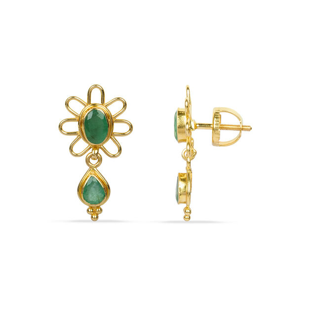 Tanishq 22KT Gold Drop Earring for Women 3