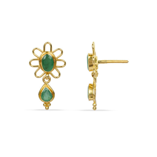 Tanishq 22KT Gold Drop Earring for Women 5