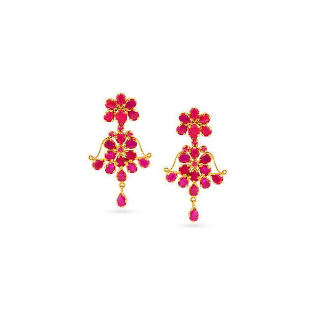 Tanishq 22 Karat Gold Earrings for Women 