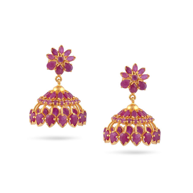 Graceful Floral Jhumka Earring 