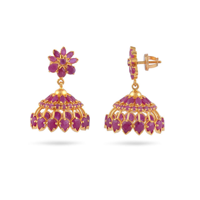 Graceful Floral Jhumka Earring 2
