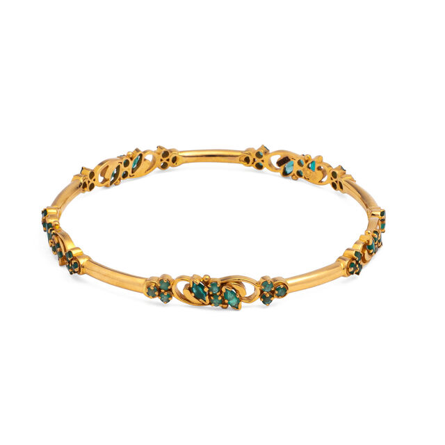 Emerald Whispers Emerald and Gold Bangle,,hi-res 
