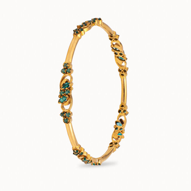 Emerald Whispers Emerald and Gold Bangle,,hi-res 2