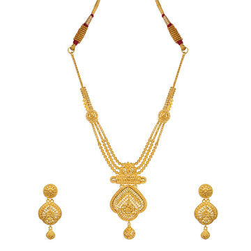 Tanishq 22KT Gold Neckwear with Earring for Women