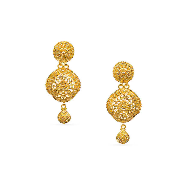 Tanishq 22KT Gold Neckwear with Earring for Women 4