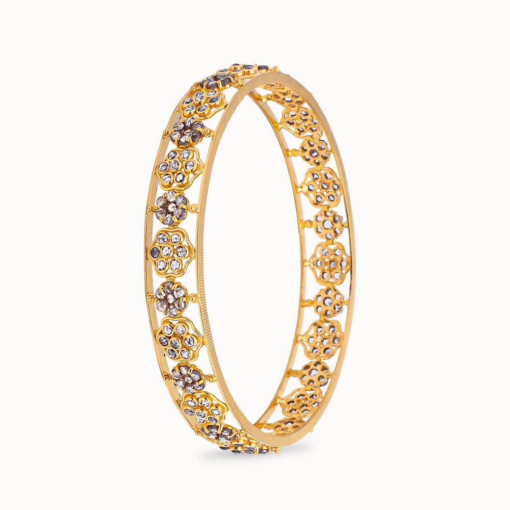 Buy Gleaming Gold Polki Bangle at Best Price Tanishq US