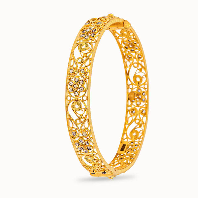 Enchanting Gold Polki Bangle,,hi-res 2