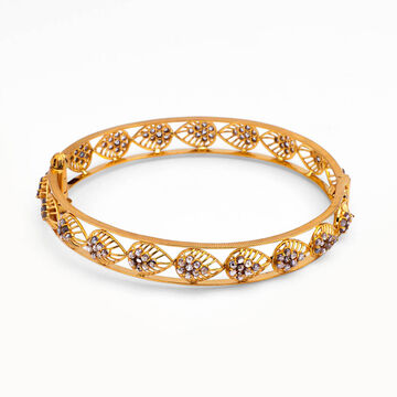 Gold Fern Polki Bangle