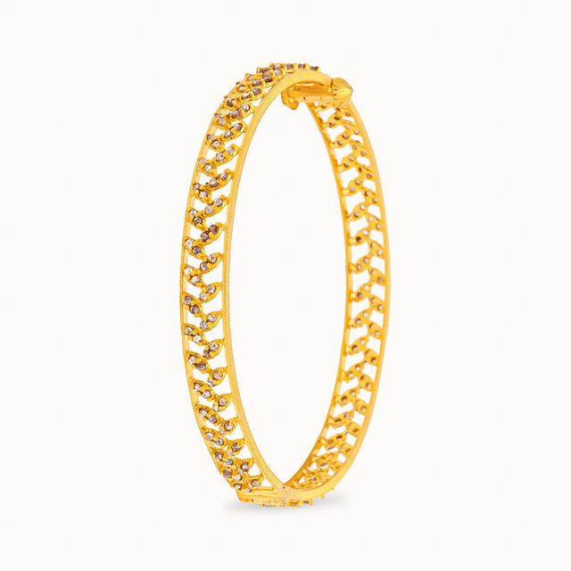 Filigree Fern Radiance Gold Bangle,,hi-res 2