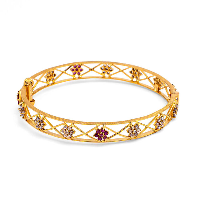 Majestic Blooms Gold Bangle,,hi-res 