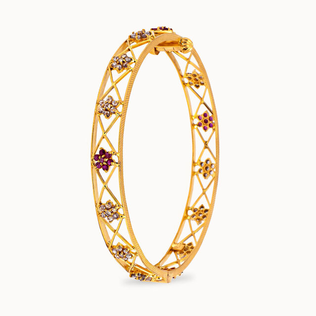Majestic Blooms Gold Bangle,,hi-res 2