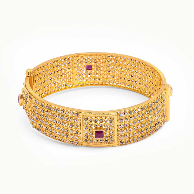 Unique Gold Kada Bangle,,hi-res 