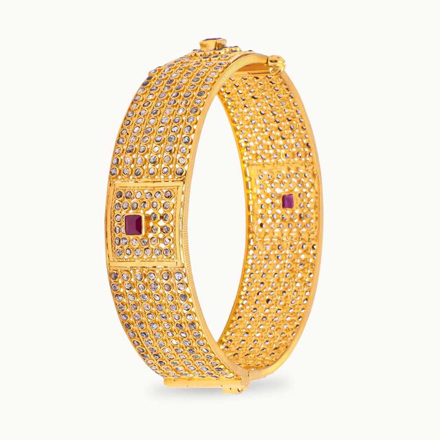 Unique Gold Kada Bangle,,hi-res 2