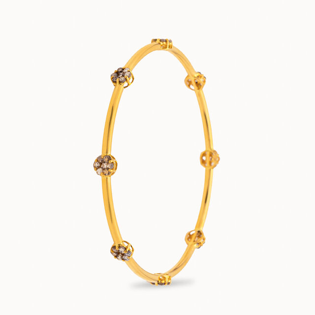 Graceful Floral Gold Bangle,,hi-res 2