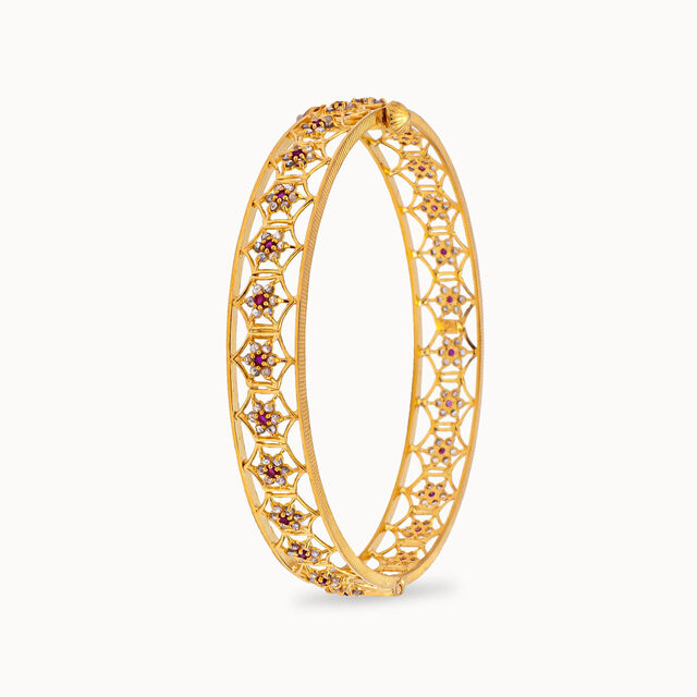 Gilded Beauty Gold Kada,,hi-res 2