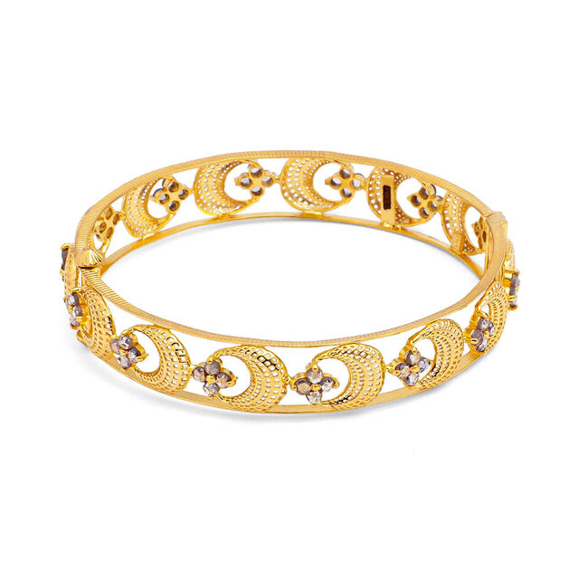 Crescent Floral Diamond Bangle,,hi-res 