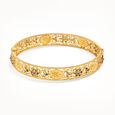 Filigree Blossoms Gold Bangle,,hi-res 