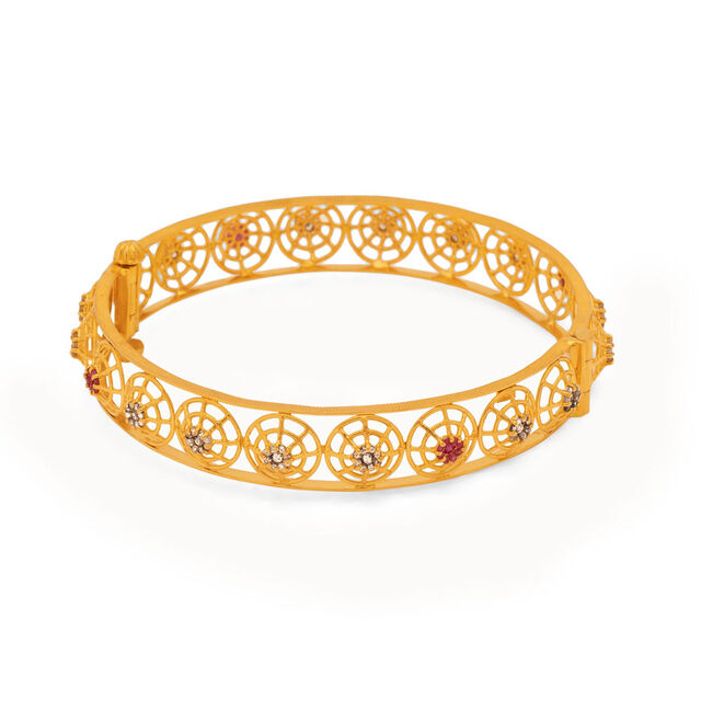 Webs of Wonder Gold Bangle,,hi-res 