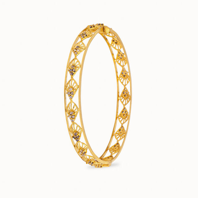 Fabulous Foliage Gold Bangle,,hi-res 2