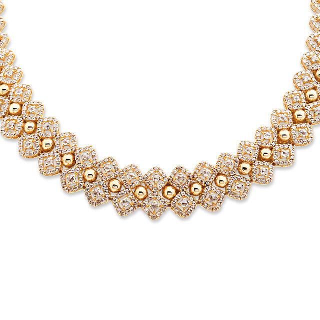 Majestic Brilliance Gold and Diamond Necklace,,hi-res