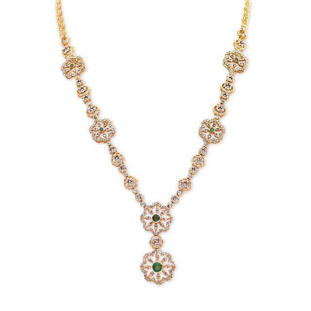 Elegant Gold and Diamond Dangler Necklace,,hi-res