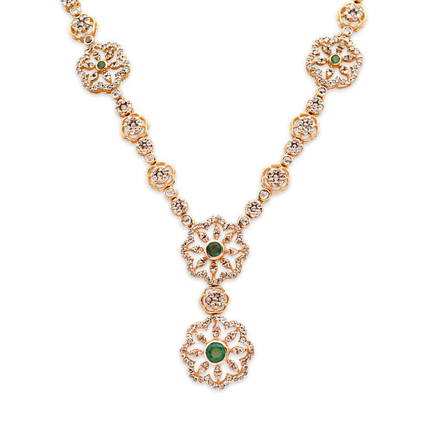 Elegant Gold and Diamond Dangler Necklace,,hi-res