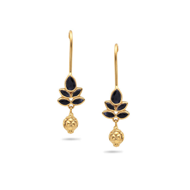 Midnight Petal Cascade Gold Earrings,,hi-res 
