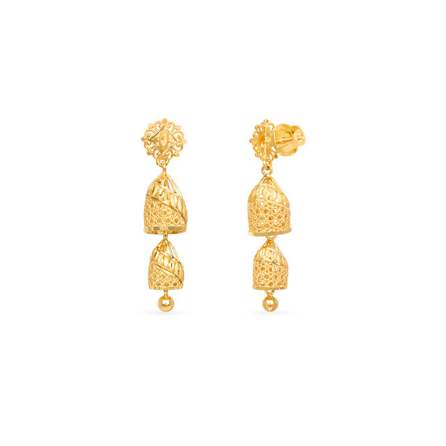 Opulent Cascading Gold Jhumka 3