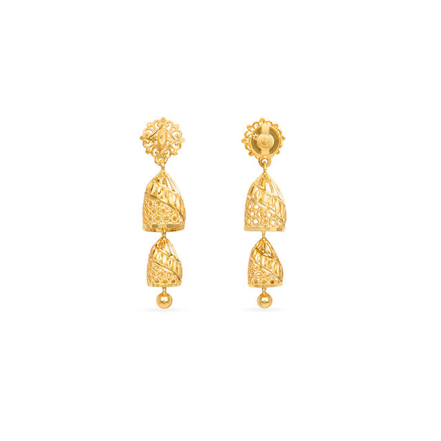 Opulent Cascading Gold Jhumka 4
