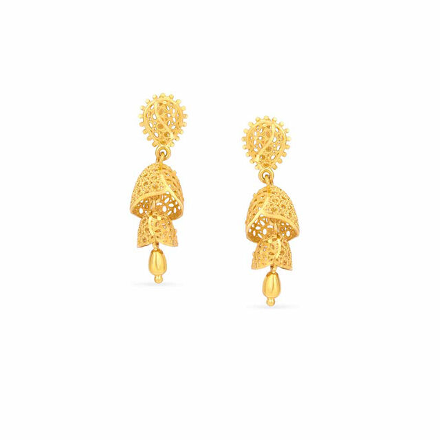 Tanishq 22KT Gold Jhumka for Women 