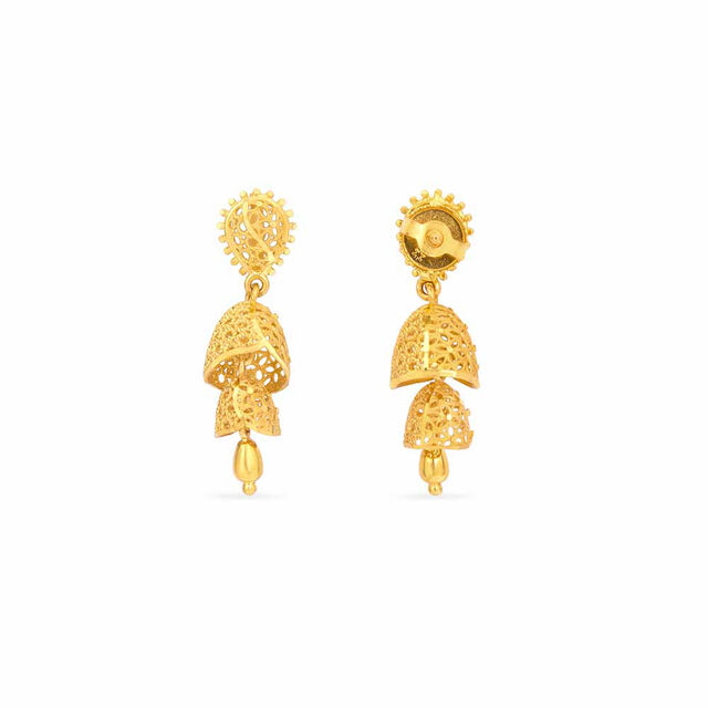 Tanishq 22KT Gold Jhumka for Women 4