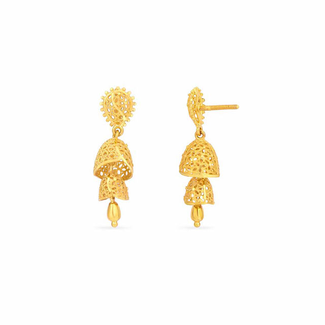 Tanishq 22KT Gold Jhumka for Women 5