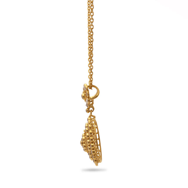 Polki Cascade Gold Pendant with Chain,,hi-res 2