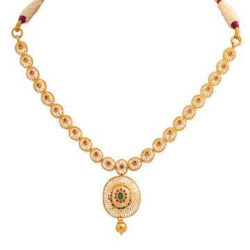 Ruby Bloom Gold Necklace