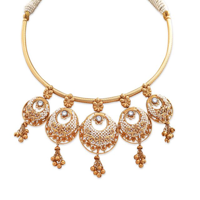 Paisley Torque Gold Necklace,,hi-res 