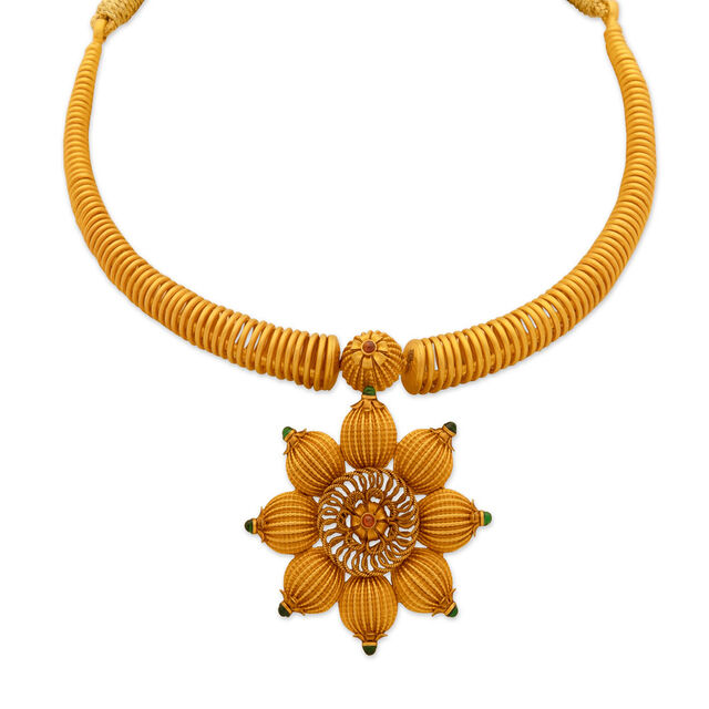 Floral Gala Gold Necklace,,hi-res 