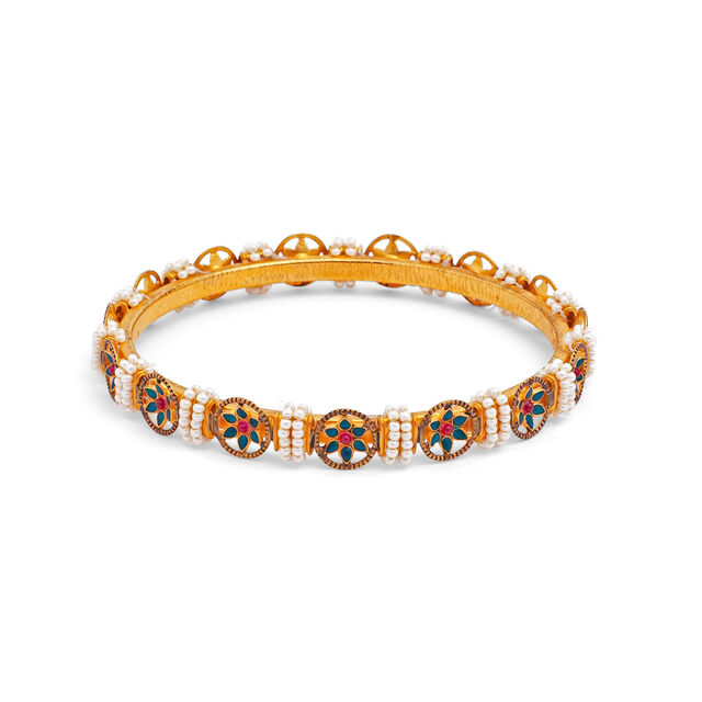 Regal Bloom Gold Bangle,,hi-res 