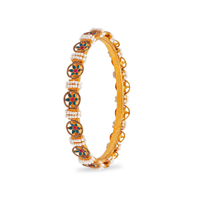 Regal Bloom Gold Bangle,,hi-res 2