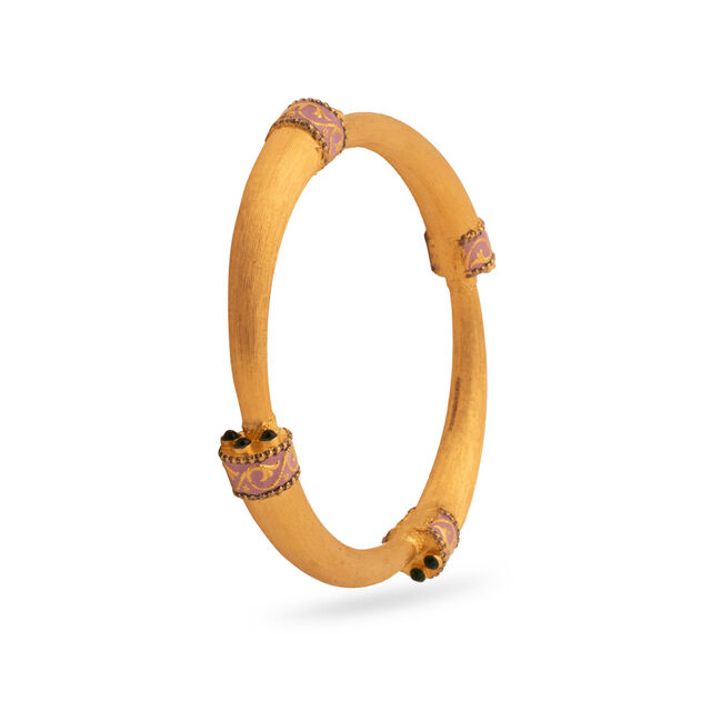 Intricate Floral Enamel Bangle,,hi-res 2