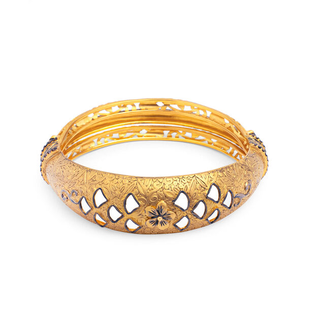 Filigree Floral Gold Kada,,hi-res 