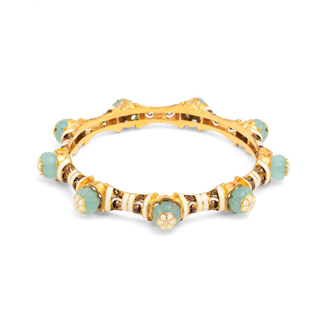 Tranquil Bloom Gold Bangle,,hi-res 