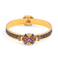 Leafy Lunette Kundan Bangle,,hi-res 