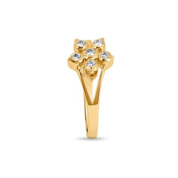 Forked Floral Diamond Ring