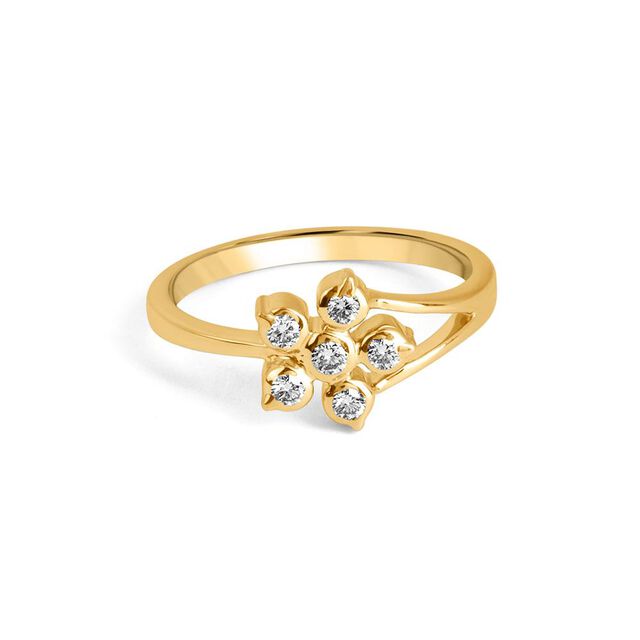 Forked Floral Diamond Ring 2