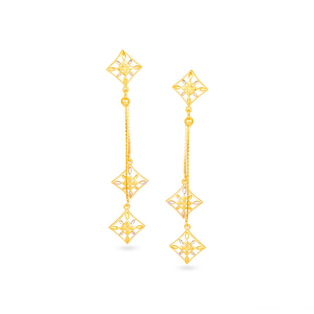Tanishq 22 Karat Gold Earrings for Women 