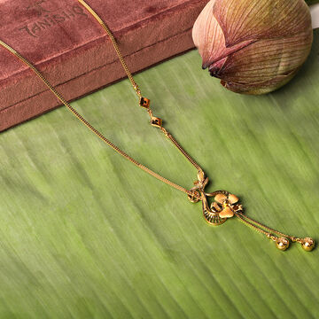 Tanishq 22 Karat Gold Pendant with Chain for Women