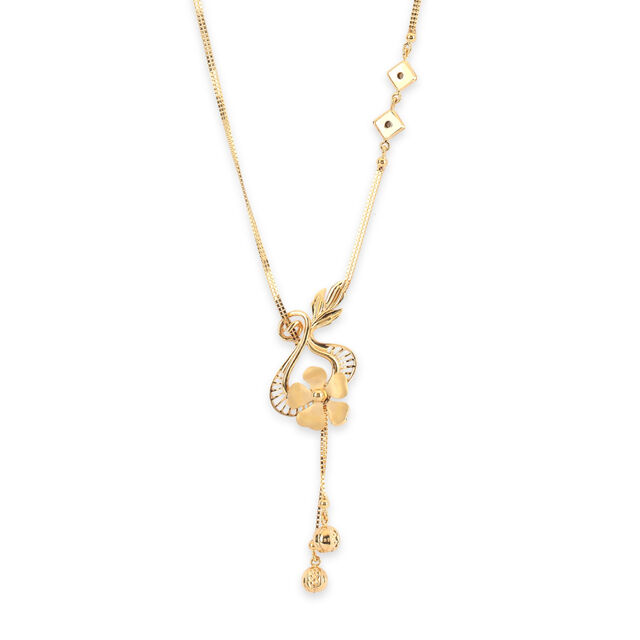 Tanishq 22 Karat Gold Pendant with Chain for Women 3
