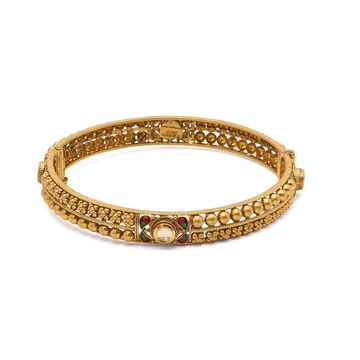 Vibrant Unity Gold Kundan Bangle